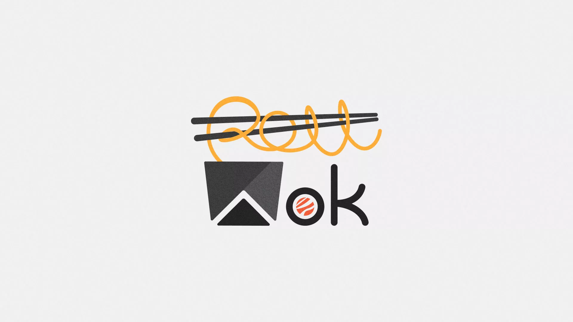 Разработка логотипа суши-бара «Roll Wok Club» в Рыбинске
