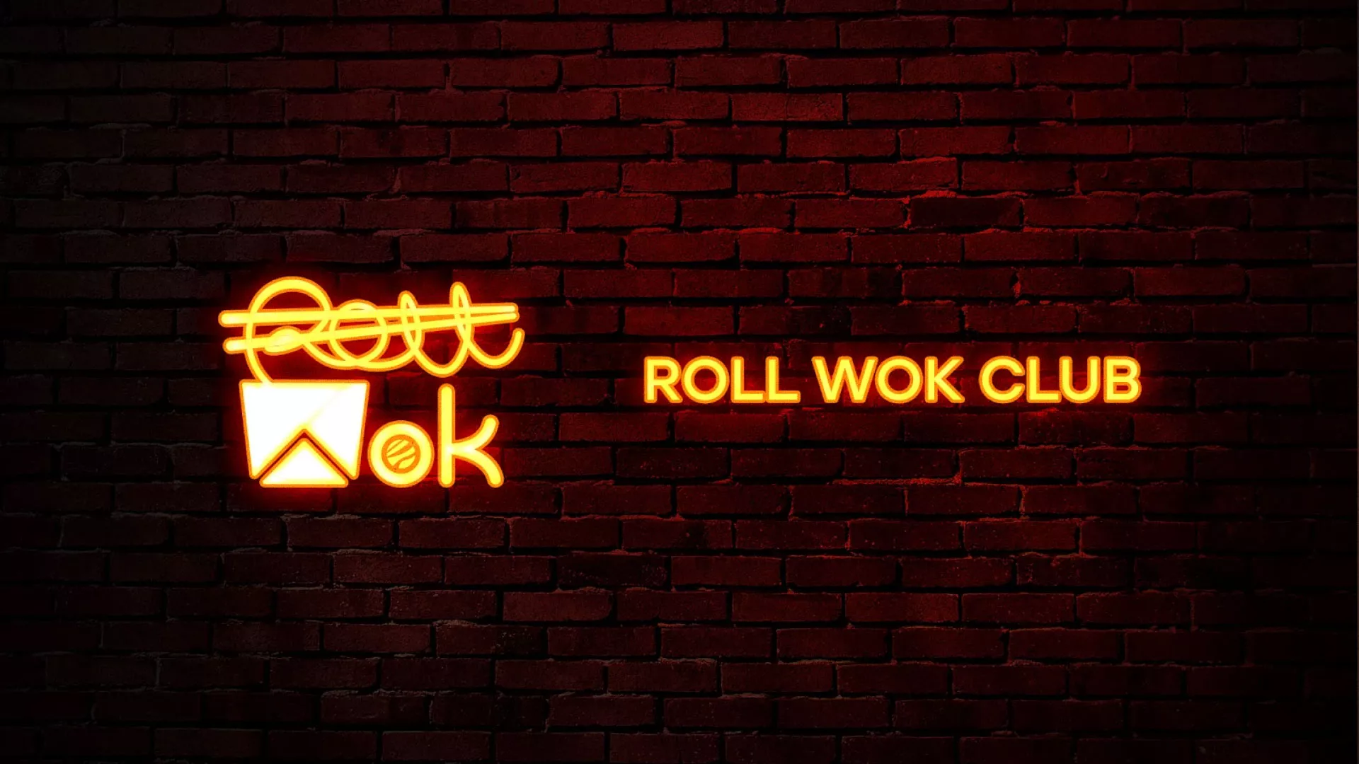 Разработка интерьерной вывески суши-бара «Roll Wok Club» в Рыбинске